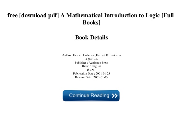 A mathematical introduction to logic solutions